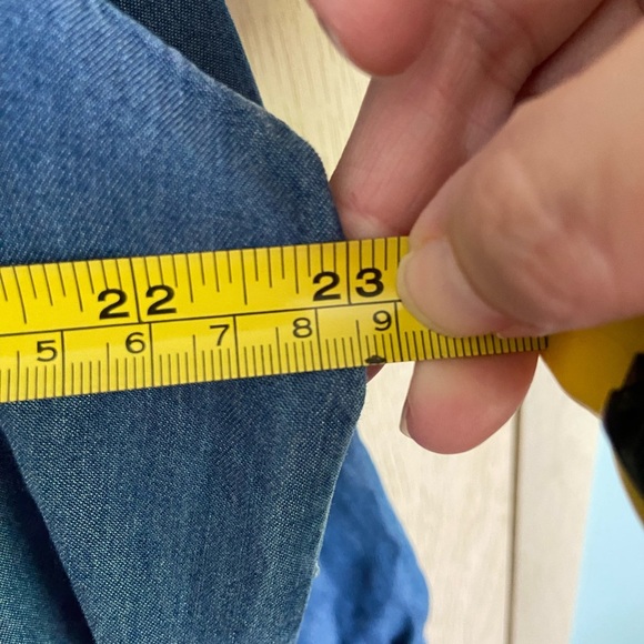 Free 2 Luv Chambray Embroidered Boho Casual Dress Sz 0X - Picture 9 of 12